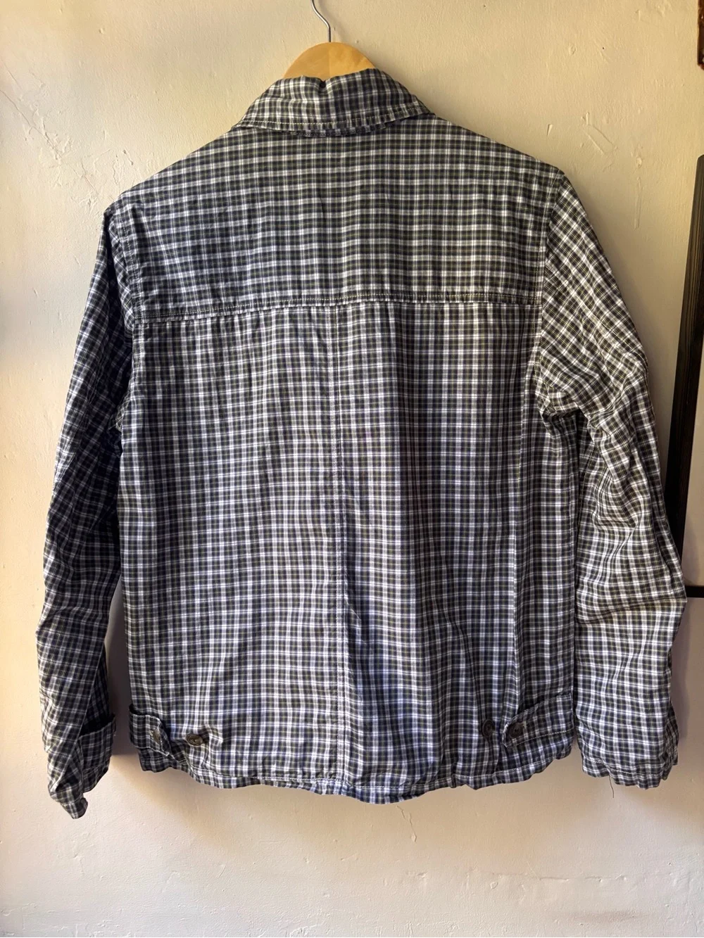 Polo Ralph Lauren Plaid Zip Up Car Bomber Jacket Navy